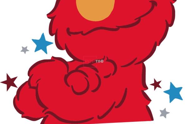 卡通动漫芝麻街字母印花图案服装裁片T恤卫衣烫图印花花型素材