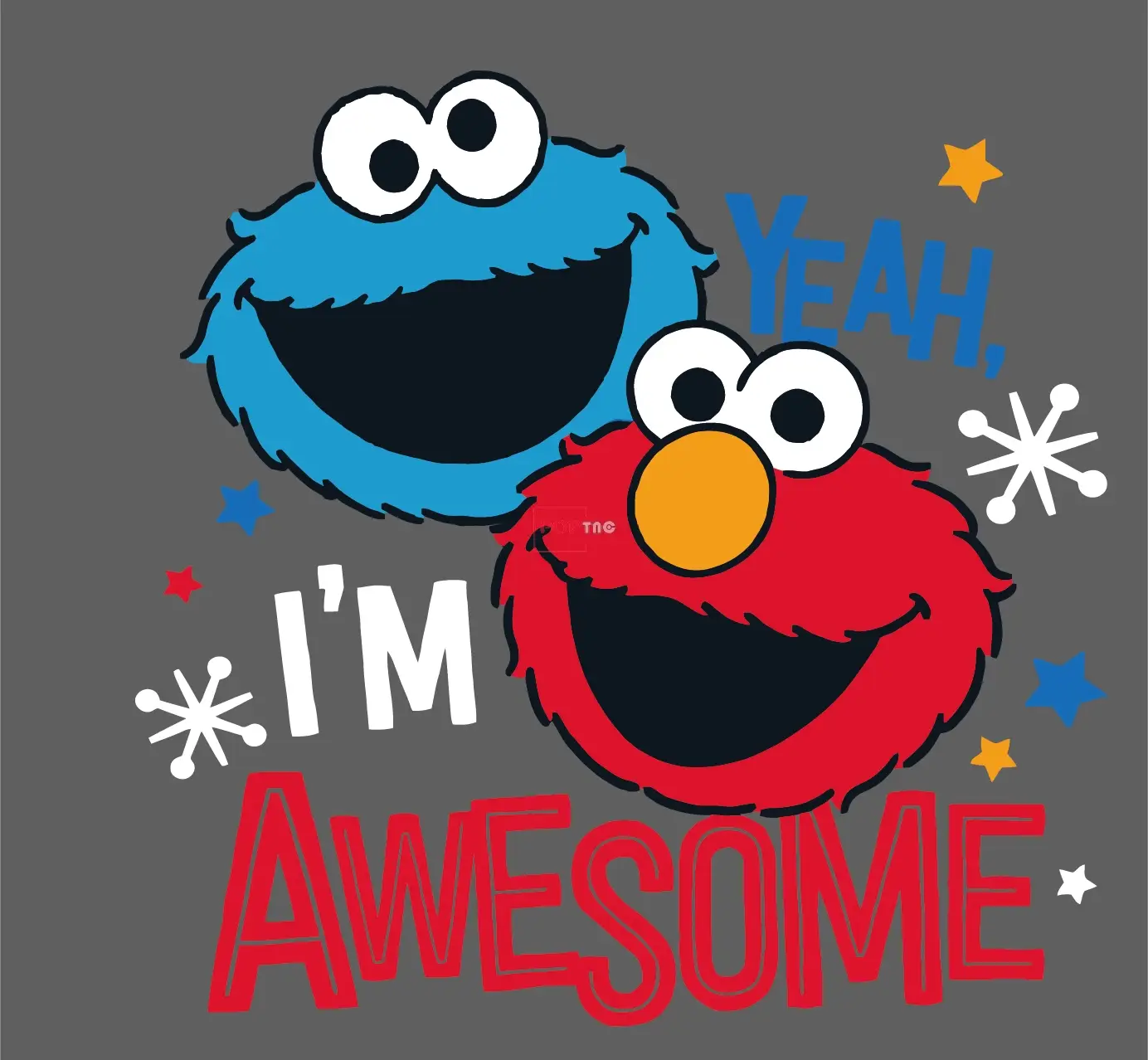 卡通动漫芝麻街字母印花图案服装裁片t恤卫衣烫图印花花型素材