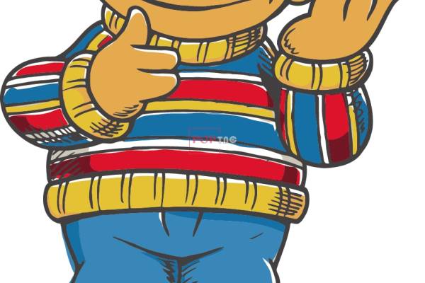 卡通动漫芝麻街印花图案服装裁片T恤卫衣烫图印花花型素材