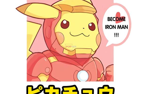 卡通动漫恶搞皮卡丘印花图案服装裁片T恤卫衣烫图印花花型素材