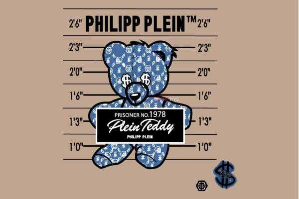 卡通动物潮牌熊字母数字印花图案服装裁片T恤卫衣烫图印花花型素材