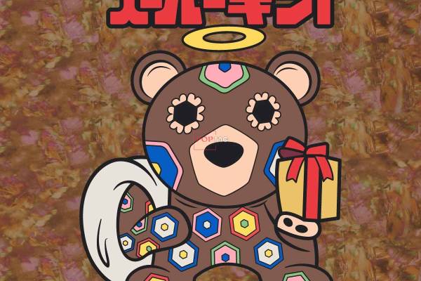 卡通动物熊印花图案服装裁片T恤卫衣烫图印花花型素材