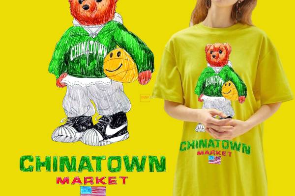 卡通动物潮牌熊印花图案服装裁片T恤卫衣烫图印花花型素材