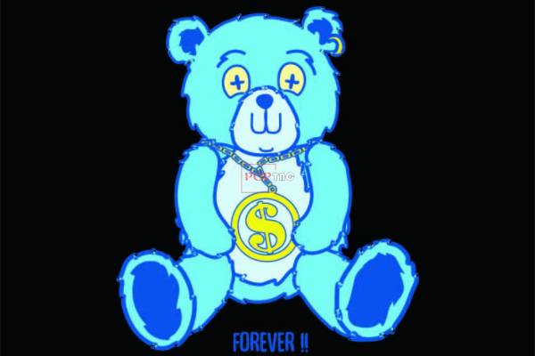 卡通动物潮牌熊印花图案服装裁片T恤卫衣烫图印花花型素材