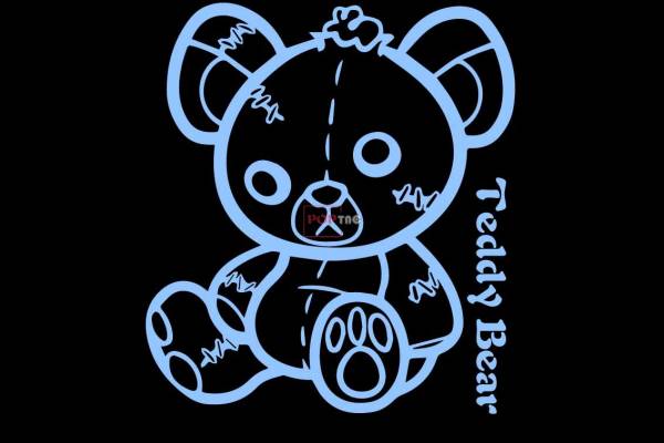 卡通动物潮牌熊印花图案服装裁片T恤卫衣烫图印花花型素材