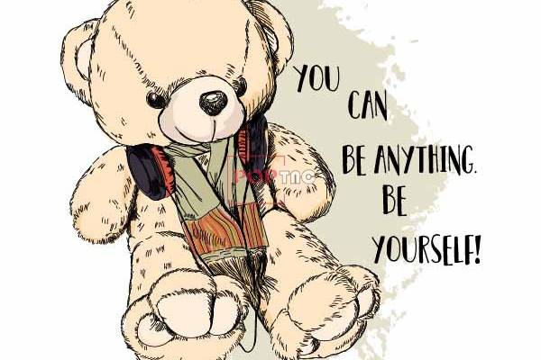 卡通动物潮牌熊字母印花图案服装裁片T恤卫衣烫图印花花型素材