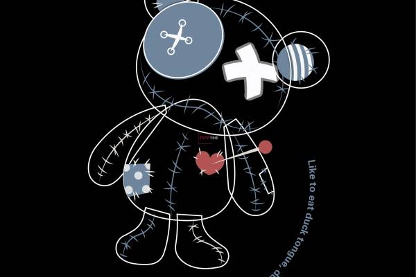 卡通动物潮牌熊印花图案服装裁片T恤卫衣烫图印花花型素材