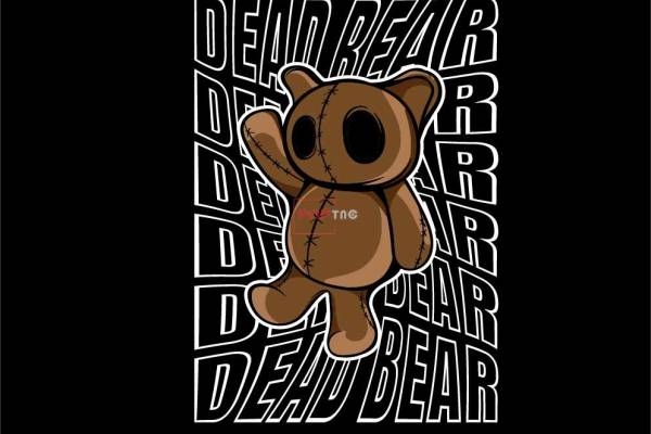 卡通动物潮牌熊印花图案服装裁片T恤卫衣烫图印花花型素材