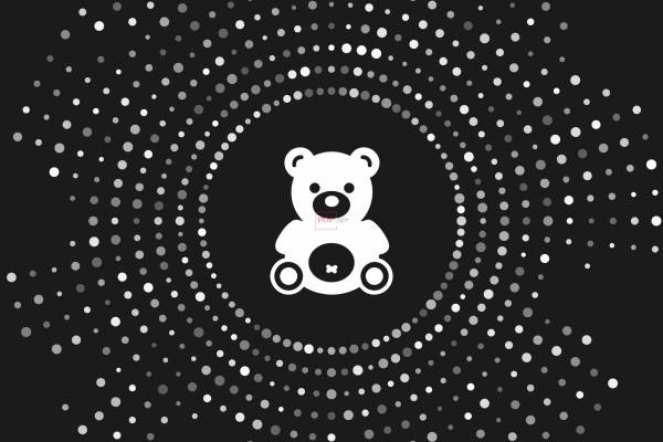 卡通动物潮牌熊圆点图案印花图案服装裁片T恤卫衣烫图印花花型素材