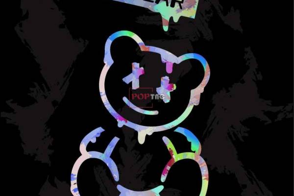 卡通动物潮牌熊字母印花图案服装裁片T恤卫衣烫图印花花型素材