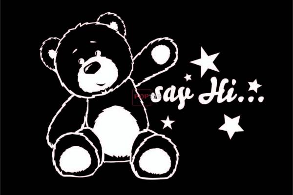 卡通动物潮牌熊花纹字母印花图案服装裁片T恤卫衣烫图印花花型素材