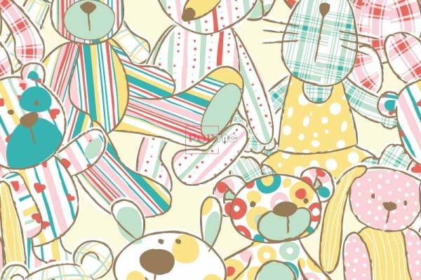 动物玩偶熊印花图案服装纺织数码印花花型素材