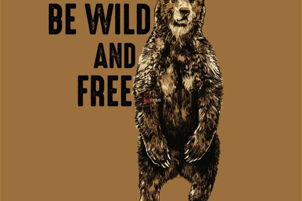 卡通动物狗熊字母印花图案服装裁片T恤卫衣烫图印花花型素材