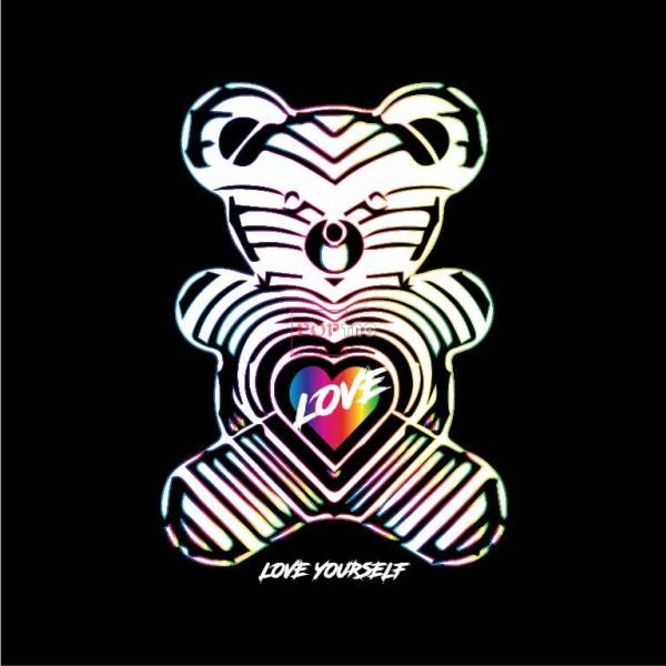 几何图案卡通动物潮牌熊字母爱心印花图案服装裁片t恤卫衣烫图印花花