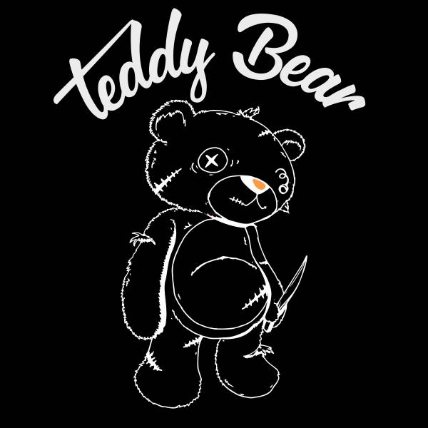 卡通动物熊字母印花图案服装裁片t恤卫衣烫图印花花型素材