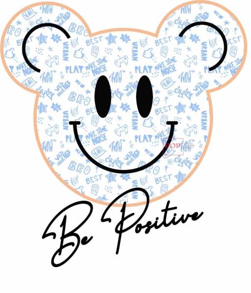 卡通动物熊字母印花图案服装裁片t恤卫衣烫图印花花型素材