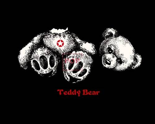 卡通动物断头熊字母印花图案服装裁片T恤卫衣烫图印花花型素材