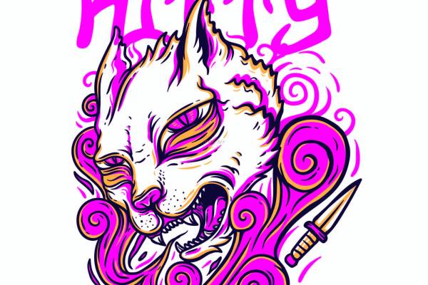 动物图案字母印花服装裁片T恤卫衣烫图印花花型素材