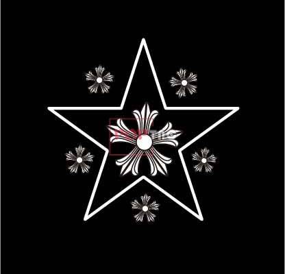 几何花纹五角星印花图案服装裁片T恤卫衣烫图印花花型素材