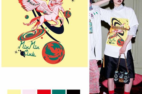 几何天体飞马印花图案服装裁片T恤卫衣烫图印花花型素材