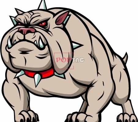 卡通动物恶犬印花图案服装裁片T恤卫衣烫图印花花型素材