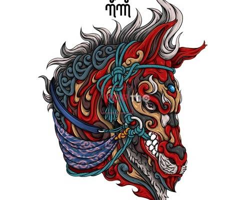 几何民族风马图案印花服装裁片T恤卫衣烫图印花花型素材