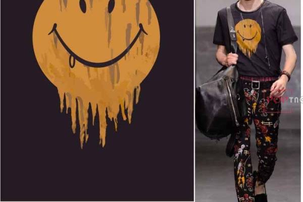 卡通图案笑脸印花图案服装裁片T恤卫衣烫图印花花型素材