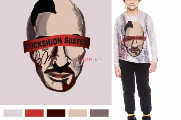 几何人物头像印花图案服装裁片T恤卫衣烫图印花花型素材