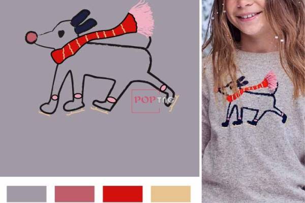 几何抽象动物印花图案服装裁片T恤卫衣烫图印花花型素材