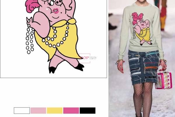 卡通人物潮牌印花图案服装裁片T恤卫衣烫图印花花型素材