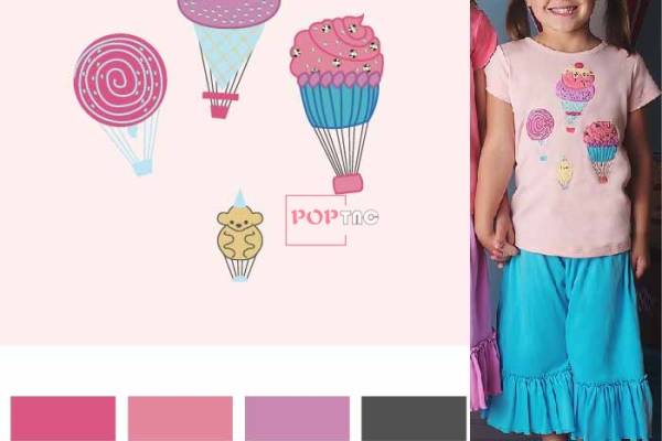 卡通雪糕印花图案服装裁片T恤卫衣烫图印花花型素材