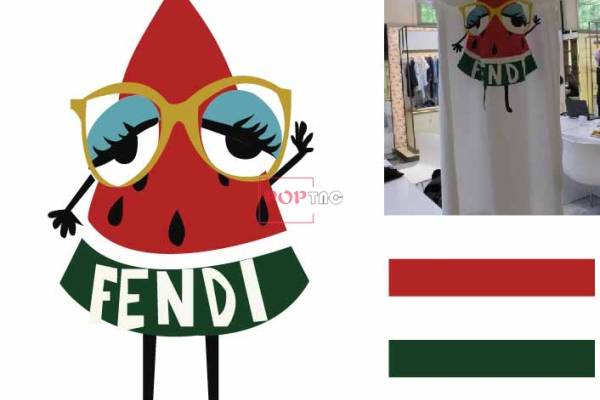 卡通西瓜图案印花服装裁片T恤卫衣烫图印花花型素材