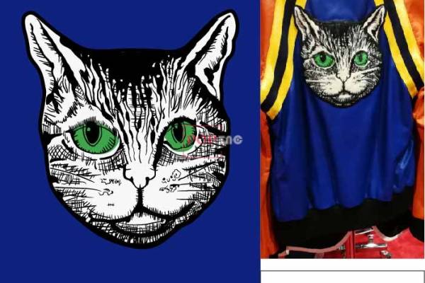动物猫咪头像印花图案服装裁片T恤卫衣烫图印花花型素材