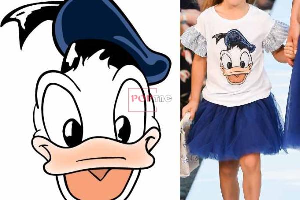 卡通动物潮牌唐老鸭印花图案服装裁片T恤卫衣烫图印花花型素材