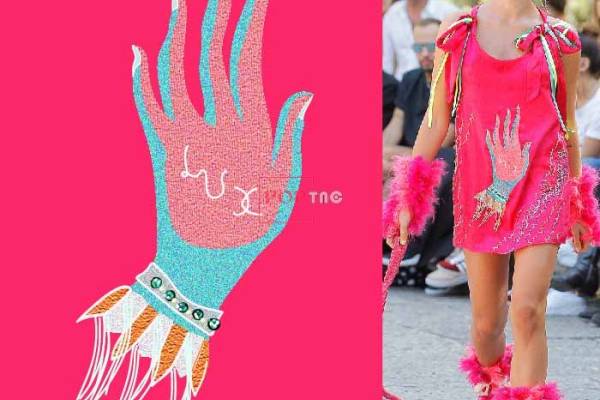 几何手掌印花图案服装裁片T恤卫衣烫图印花花型素材