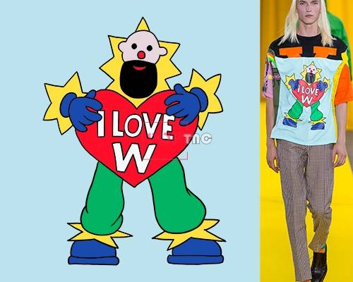 卡通人物图案爱心字母印花图案服装裁片T恤卫衣烫图印花花型素材