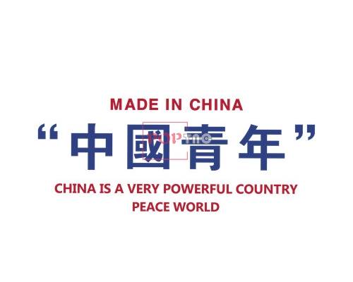 中国青年字母印花图案服装裁片T恤卫衣烫图印花花型素材