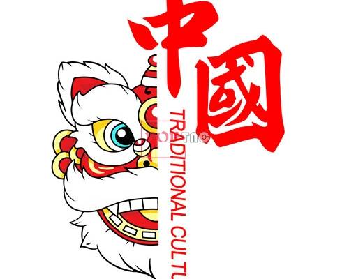 中国风花纹舞狮印花图案服装裁片T恤卫衣烫图印花花型素材