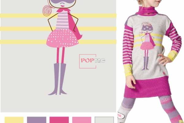 卡通人物狐狸印花图案服装裁片T恤卫衣烫图印花花型素材