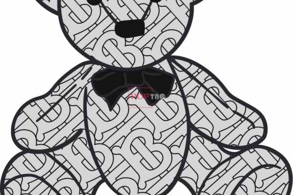 卡通BURBERRY熊印花图案服装裁片T恤卫衣烫图印花花型素材