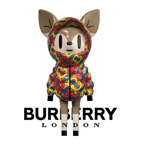 卡通动物小鹿burberry印花图案服装裁片t恤卫衣烫图印花花型素材