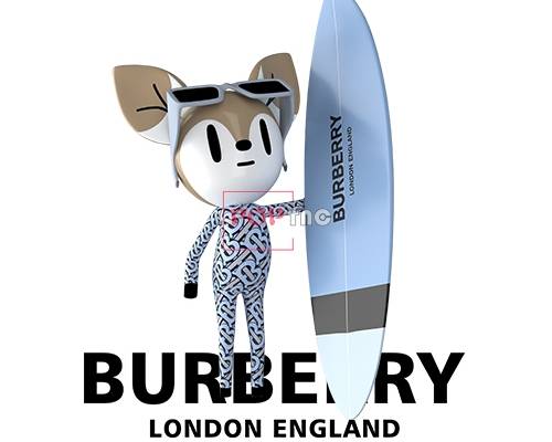 卡通动物小鹿BURBERRY印花图案服装裁片T恤卫衣烫图印花花型素材