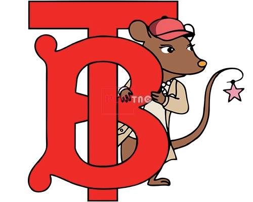 潮牌BURBERRY字母老鼠印花图案服装裁片T恤卫衣烫图印花花型素材