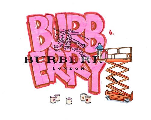 卡通图案潮牌BURBERRY印花图案服装裁片T恤卫衣烫图印花花型素材