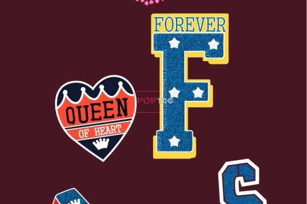 字母印花图案服装裁片T恤卫衣烫图印花花型素材