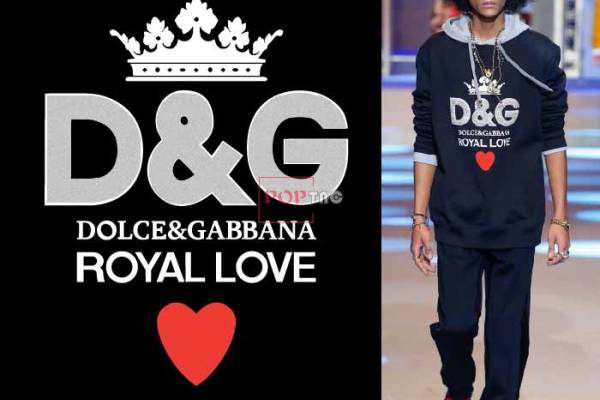 潮牌D&G字母皇冠爱心印花图案服装裁片T恤卫衣烫图印花花型素材