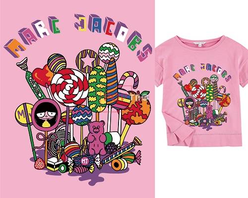 几何卡通棒棒糖字母印花图案服装裁片T恤卫衣烫图印花花型素材