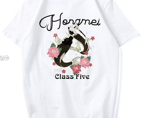 字母锦鲤印花图案服装裁片T恤卫衣烫图印花花型素材