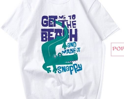 卡通人物鳄鱼字母印花图案服装裁片T恤卫衣烫图印花花型素材