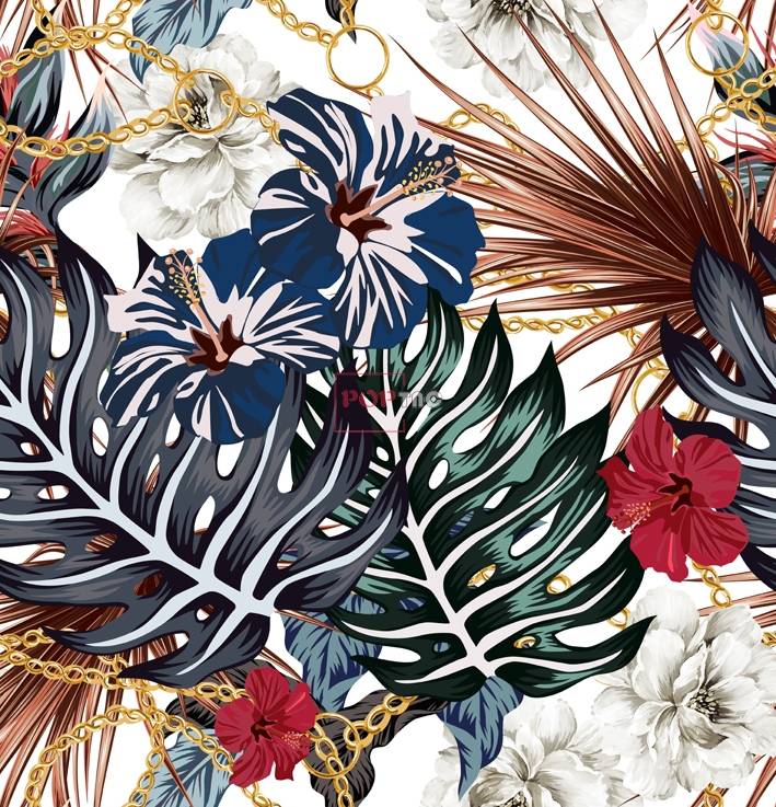 女装花卉图案花型印花制版绿植热带风